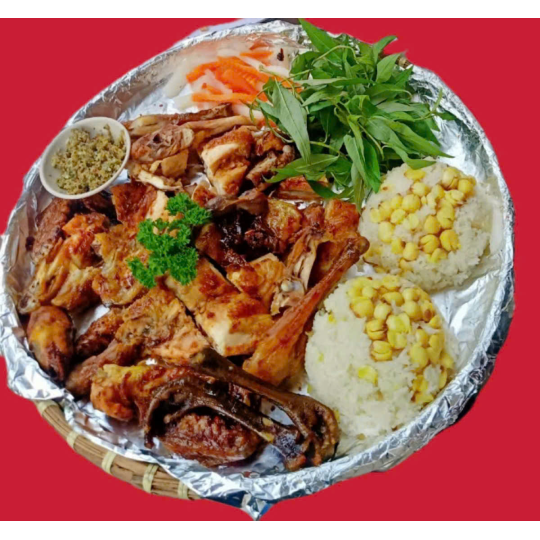 Gà Nướng Xôi Hạt Sen